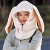 Winter Warmer Skikopfhörer Abdeckung Bequem Weiches Fleece Skimütze Schalwärmer Cartoon Niedliche Hasenohren Dekorative Helmabdeckung Mütze