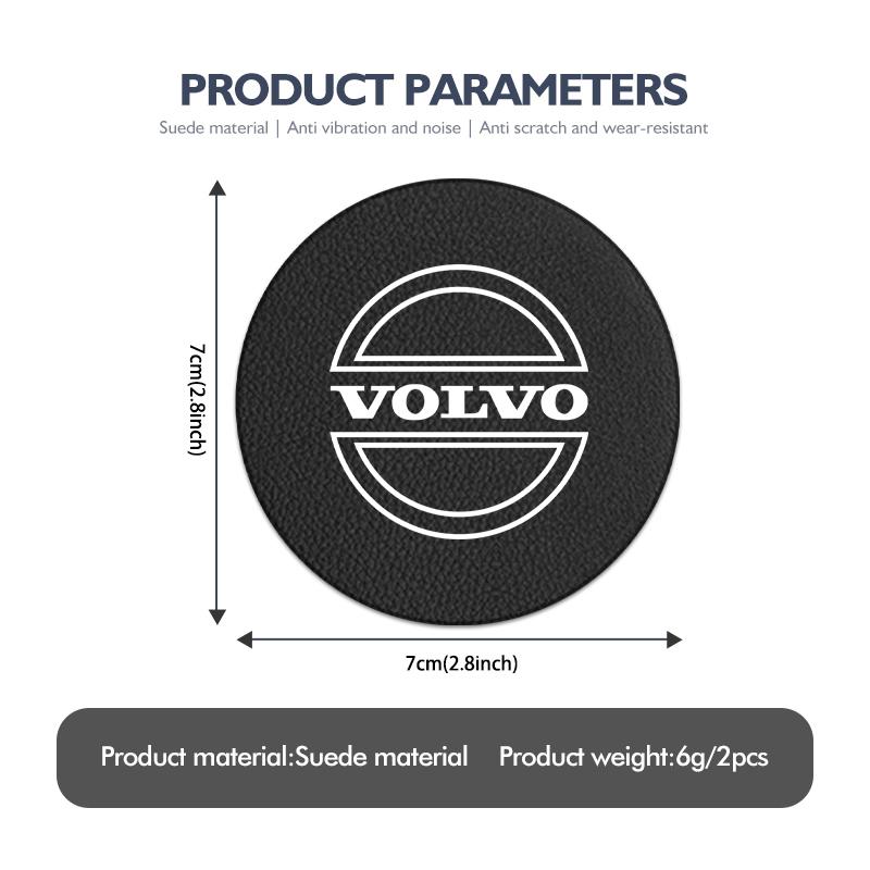 2pcs Car Cup Coaster High Quality Colorful Non Slip Pad Parts For Volvo XC90 V90 V60 V40 S80 S60 S90 C40 XC60 XC40 V70 XC70
