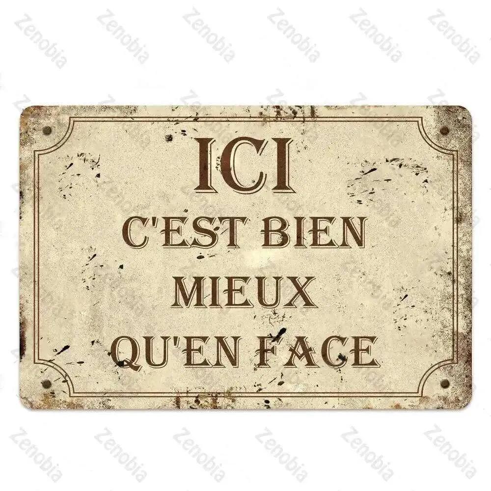 Vintage French Retro Metal Tin Sign Bar Pub Club Wall Decor Iron Painting Decorative Plate 26T0104 26T0104