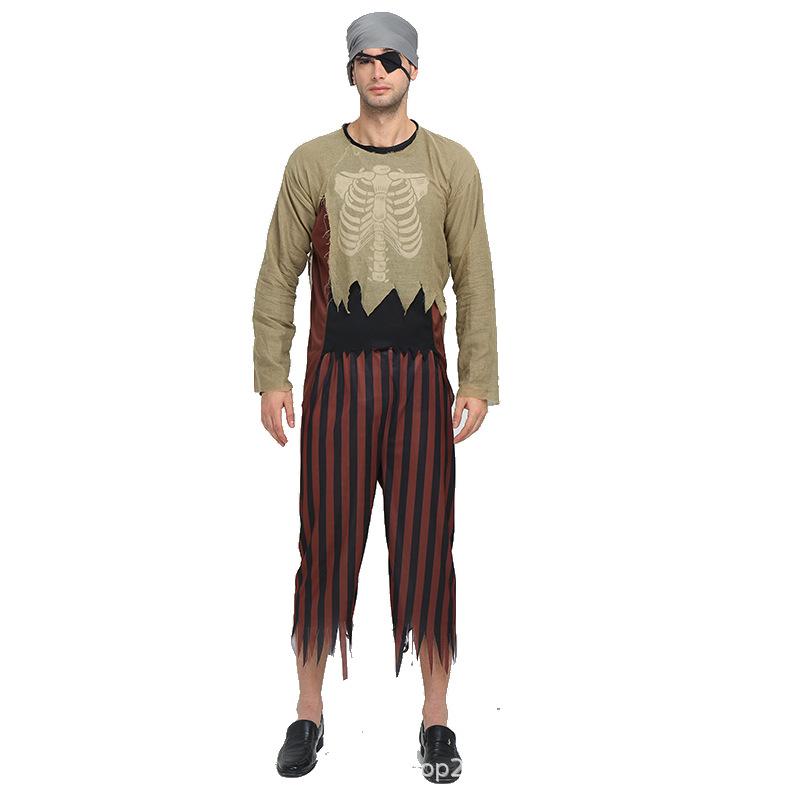 Cosplay Halloween Adult Male Goethe Vampire Clothing Reaper Show Costume Faceless Ghost Pirate Skeleton Male Ghost Clothing