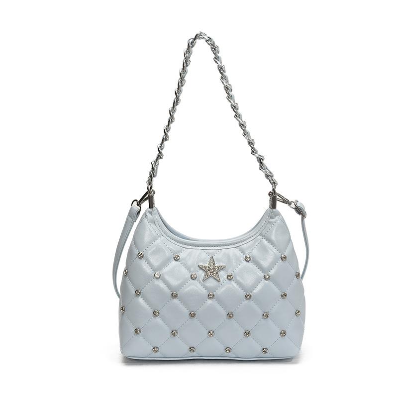 Bag Women's New Fashion Rhombus Chain Underarm Bag Niche Simple Shoulder Bag