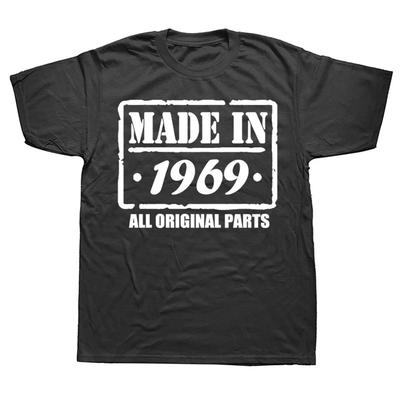New Men Novelty Awesome Made In 1969 T Shirt Oversize Printed Casual Tee Shirt Casual Short Sleeve Vintage Couples T-Shirt