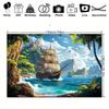 1 Piece of Polyester Pirate Ship Background Fabric, a Marine-themed Photography Backdrop, Indoor/outdoor Party Banner