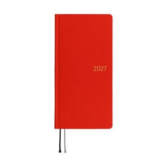 Hobonichi Techo 2027 Weeks English Version Colors Poppy Red January Start Weekly Planner Left Slim Vertical