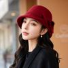 New Wool Short-brimmed Bucket Hat Women's Autumn and Winter Warm Mother Hat Elegant and Versatile In the Elderly Woolen Hat