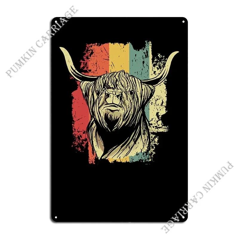 Highland Cow Metal Sign Poster Create Decoration Funny Classic Tin Sign Poster