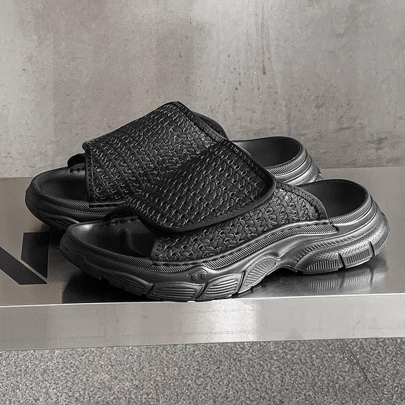 Fashion Business Summer Mens Casual Shoes Breathable Half Drag Fashion Outdoor Male Slippers Comfortable Beach Flats Leisure Walk Slides