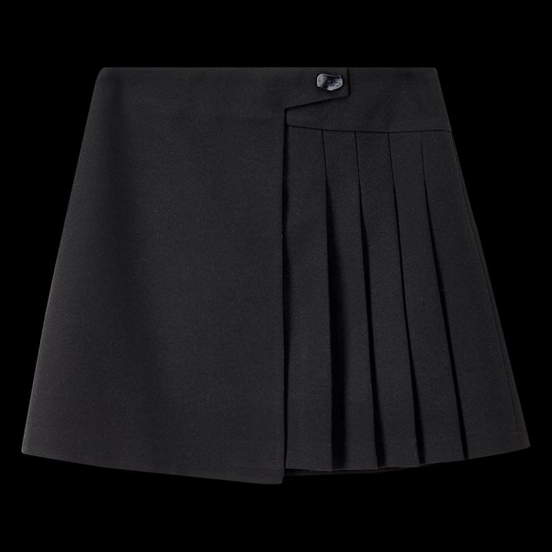 Women's Winter High-Waist A-Line Linen Blend Skirt