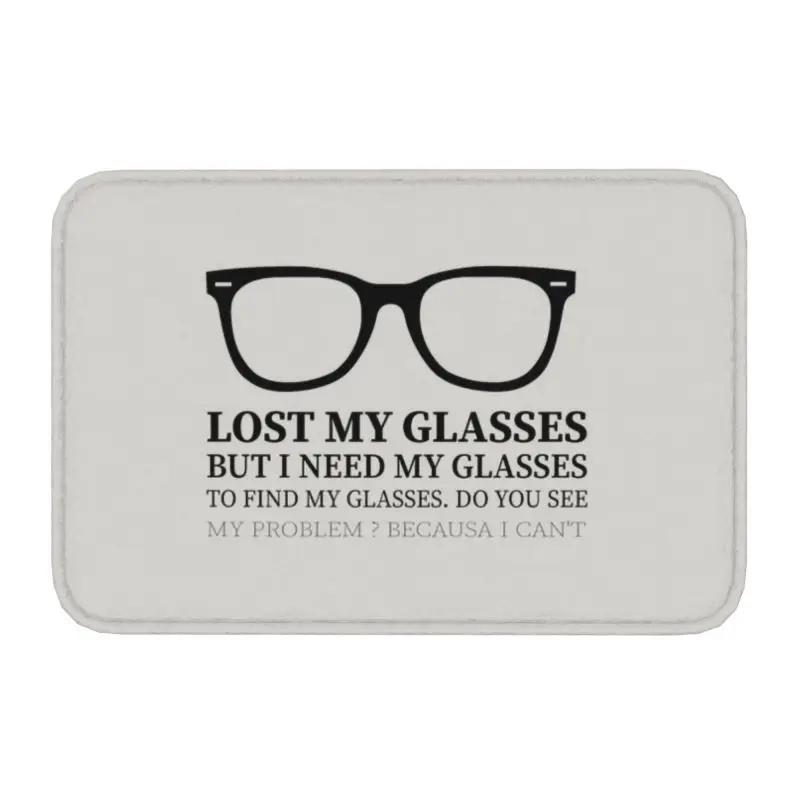 Trendy Optician Glasses Doormat Anti-Slip Bathroom Kitchen Mat Garden Garage Door Floor Entrance Carpet Rug