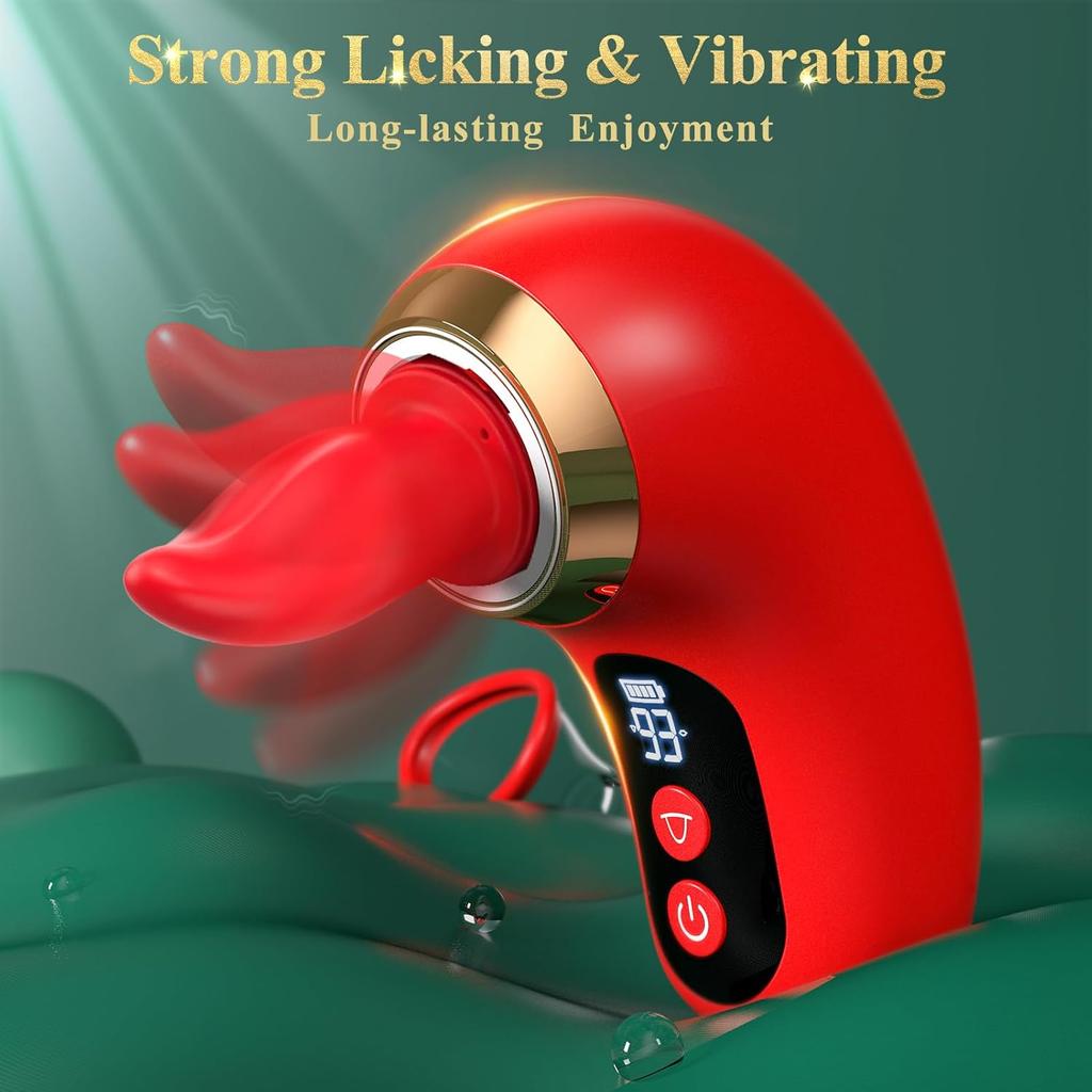 Vibrator Adult Sex Toys for Women - 5IN1 Sucking Vibrator Rose Sex Toy, 3 Sucking, 9 Tongue Licking & Vibrating Adult Toys, LCD Display