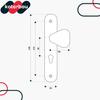 Handle For Gate Door Long Plate Aluminum White 90 Mm