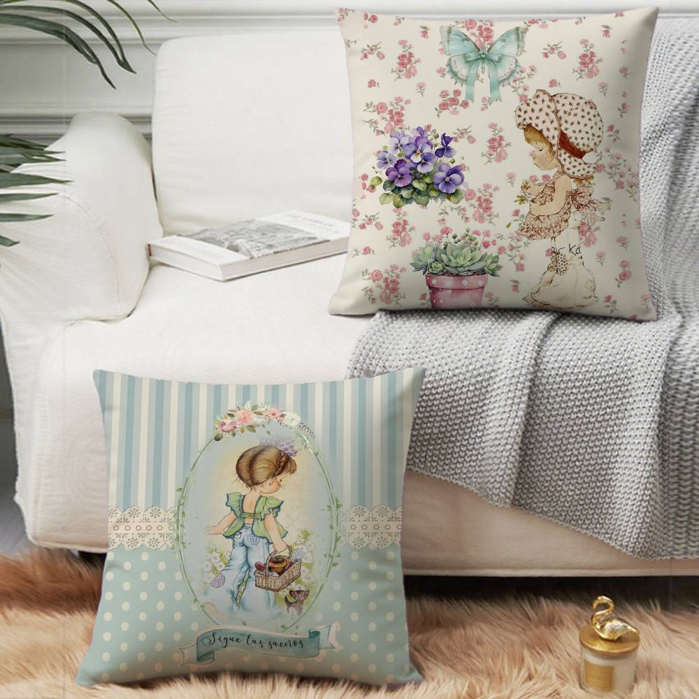 Cute Sarah Kay Girl Pillow Case Home Decor Throw For Sofa Bed Car Room Decor Gift Idea