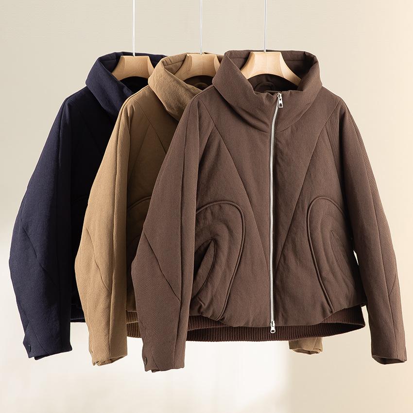 Thirsty clothing goose down down jacket women's short down jacket stand-up collar warm thickened jacket white goose down