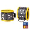 Black-Yellow Leather Ankle Cuffs - The Red - Handcuffs
