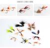 12pcs Fly Fishing Hook Imitate Bee Flies Insect Bait Artificial Lures Feather Jig for Carp Fishing