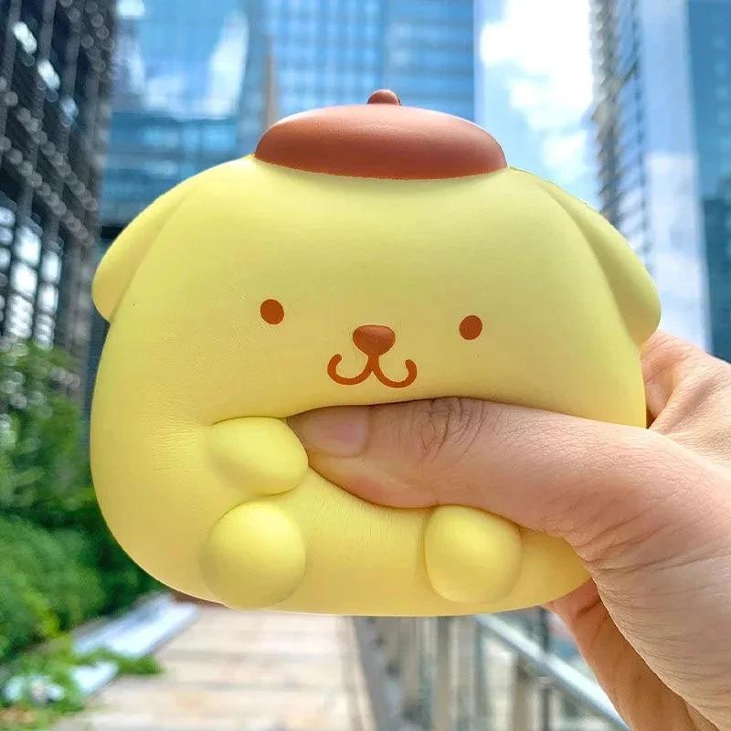 Sanrio Cute Stress Relief Toys Cinnamoroll Kawaii Plush Anime Cartoon Kids Stress Relieving Handheld Therapy Figurine Gift