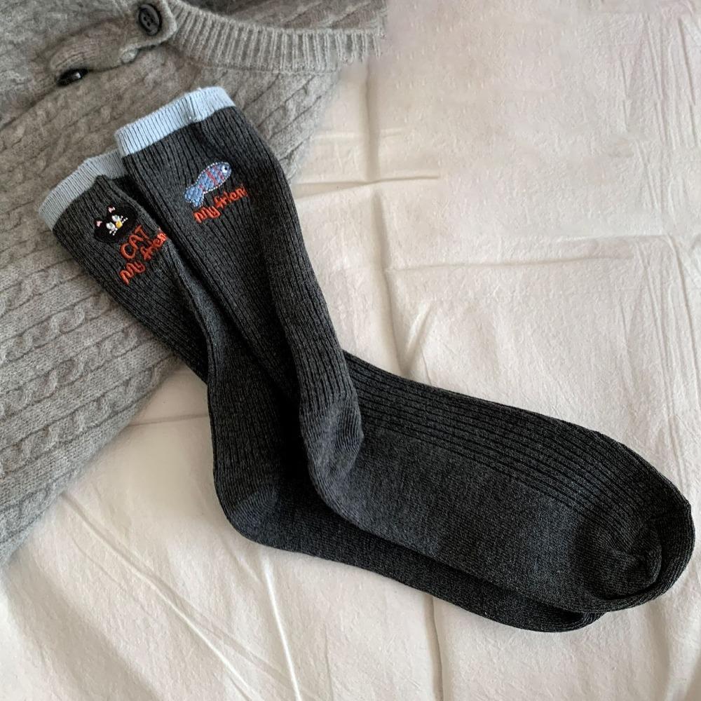 Breathable Couples Sock Cartoon Cat Sports Socks Comfortable Mid Tube Socks  for Men Women