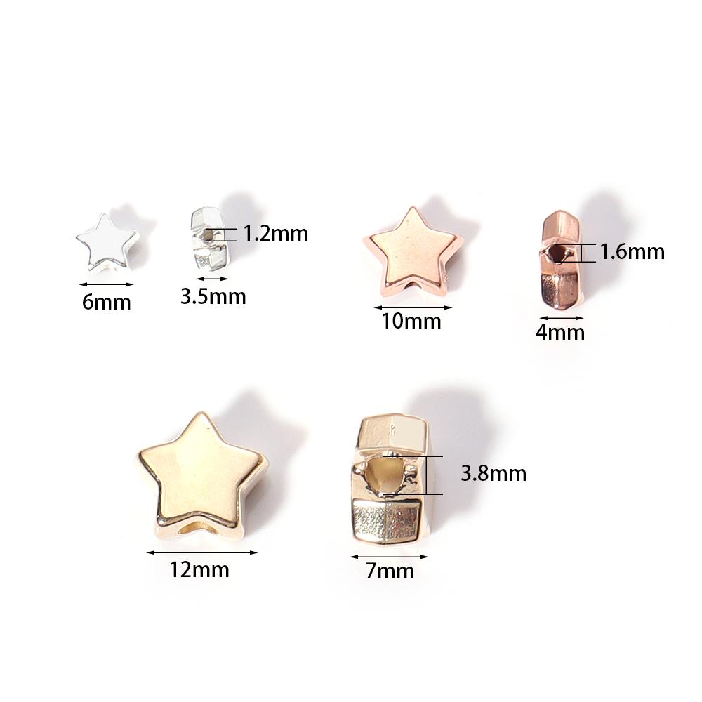 50-100Pcs 6mm 10mm 12mm CCB Star Beads Gold Silver Color Loose Spaced Beads For Jewelry Bracelet Making DIY Earring Accessories