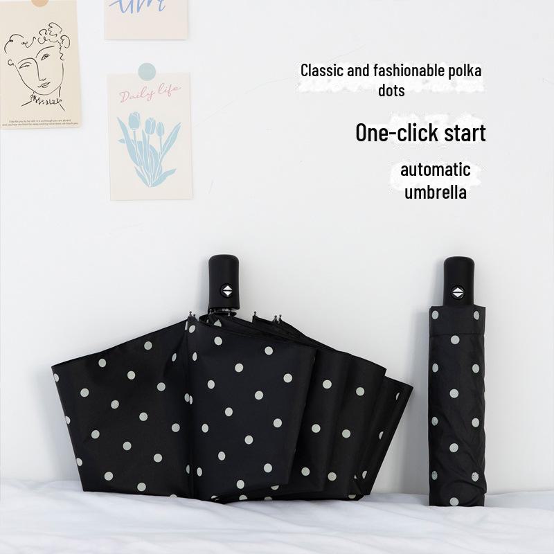 Compact UV-Protection Folding Umbrella for Sun and Rain