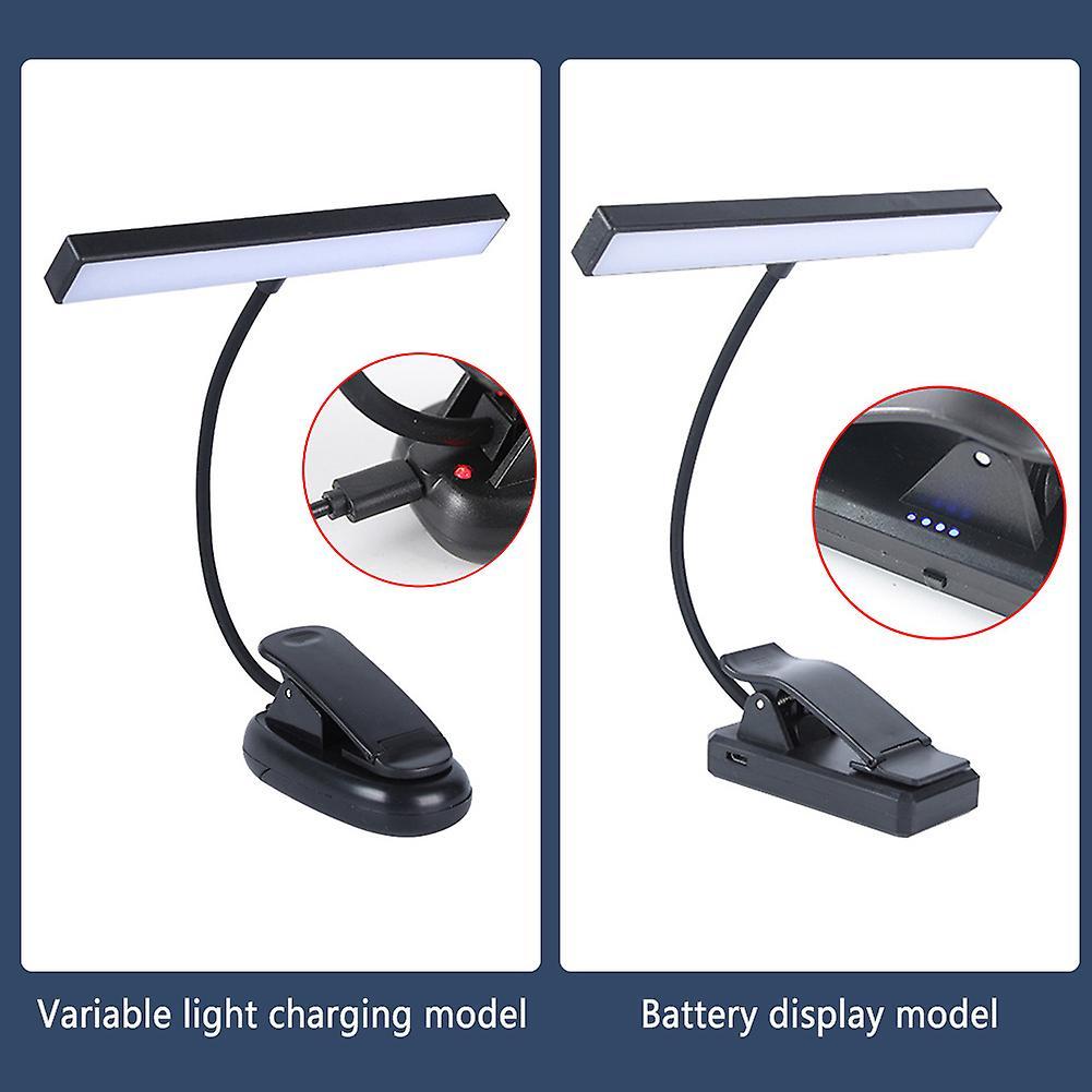 LED Eye Protection Desk Lamp Touch Dimming Reading Night Light Clip-on Flexible Bedside Lamp