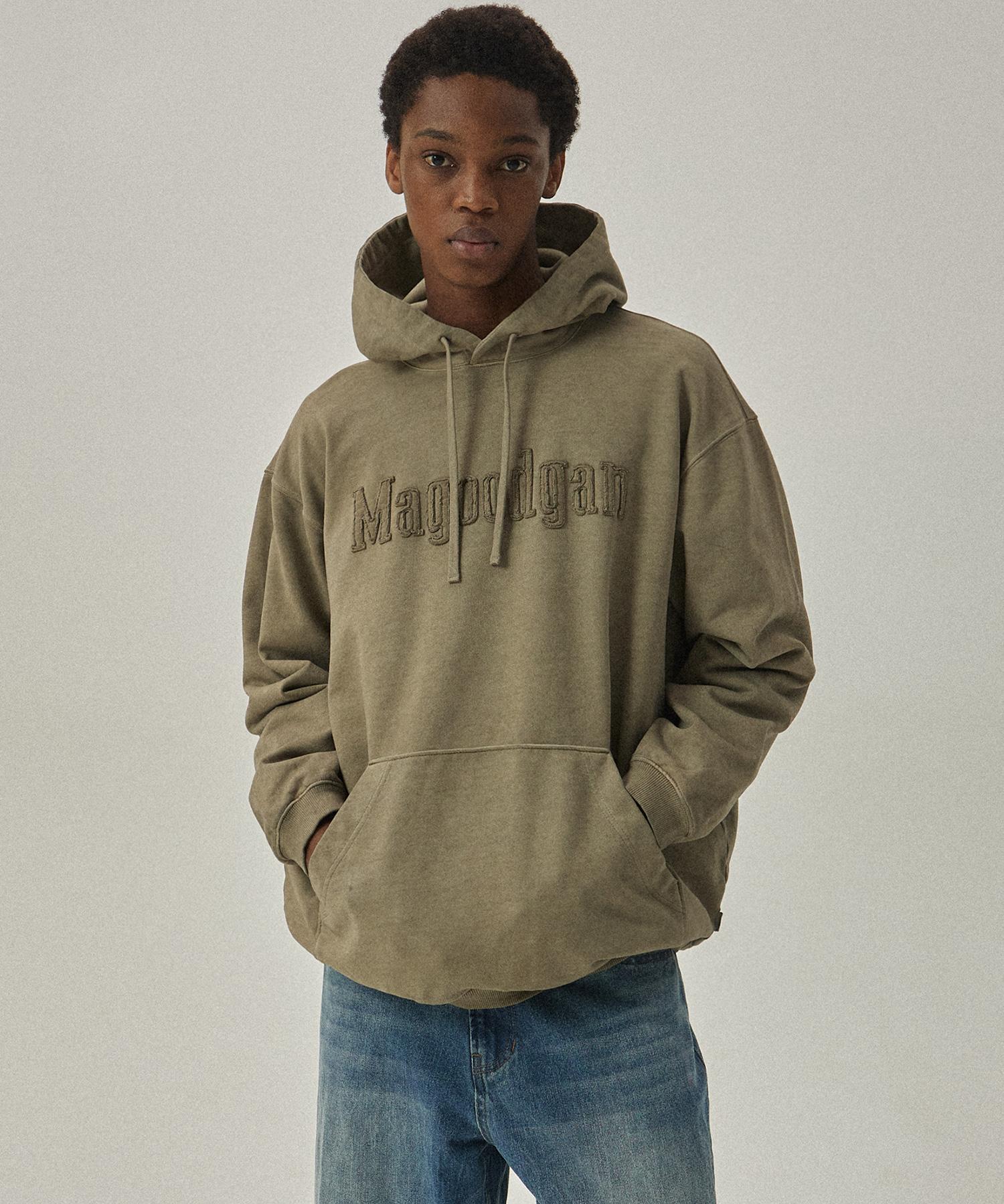 Mc Wood Gun Karudo 3155 Pigment Garment-Dyed Oversized Beige Hoodie L
