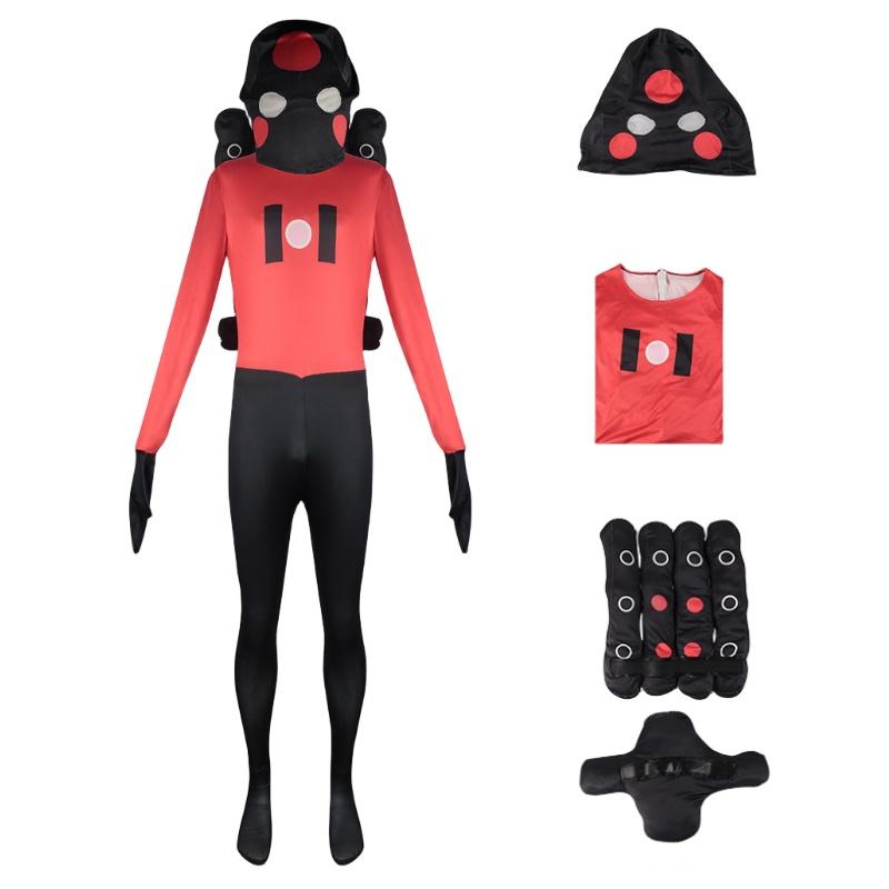 Tv Toilet Skibidi Man Cosplay Jumpsuit Tight Halloween Party Game Role Playing
