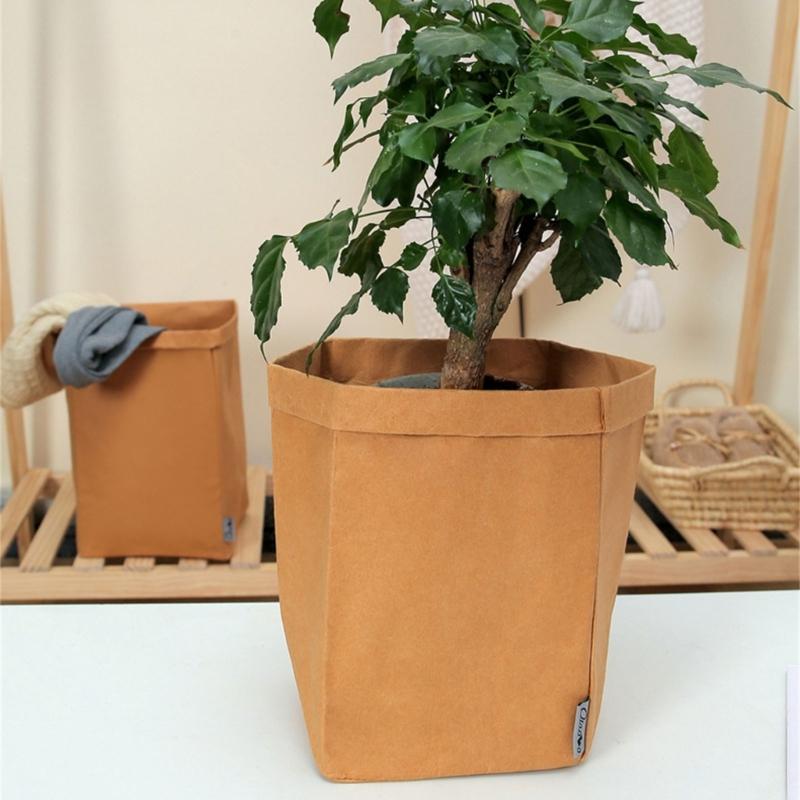 Multipurpose Foldable Kraft Paper Bags for Vegetables and Snacks Portable and Waterproof Convenient for Easy Carrying