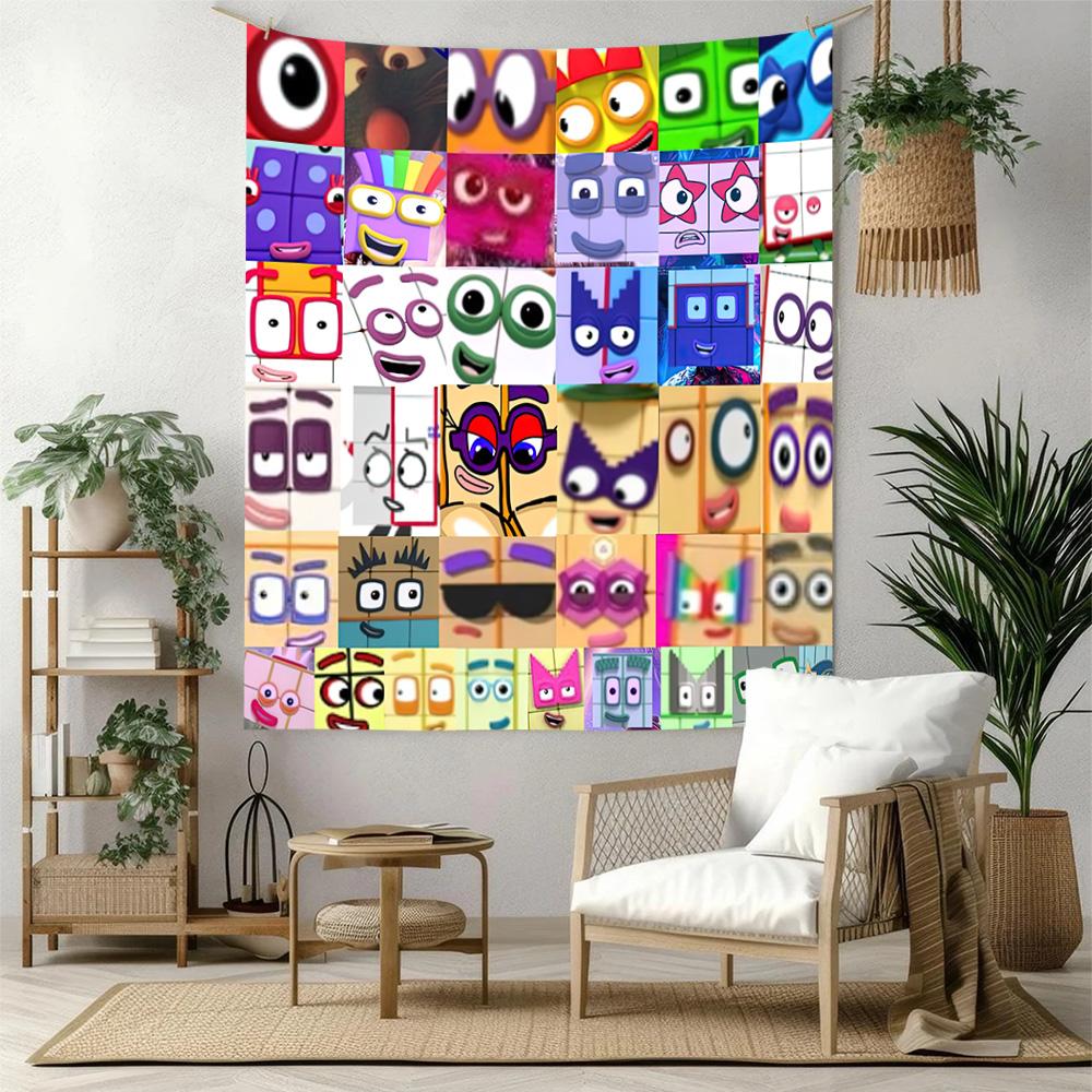Numberblocks Wall Decor Tapestry Art For Pet Memorial Birthdaywedding Party Backdrop Family Gift