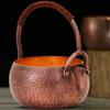 Vintage Pure Copper Water Kettle ,Hammer Texture Weave Portable 500 Ml Heat Resistant Filter Kettle,Tradition Handcrafted Teapot