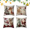 Christmas Pillow Cover Removable Christmas Theme Festive Santa Claus Cushion Covers For Living Room Bedroom Chair Den Kid Room