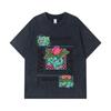275 GSM Washed T-shirts 100% Cotton Pokemon V4 Balbasaur Print Unisex Heavy Cotton T Shirt
