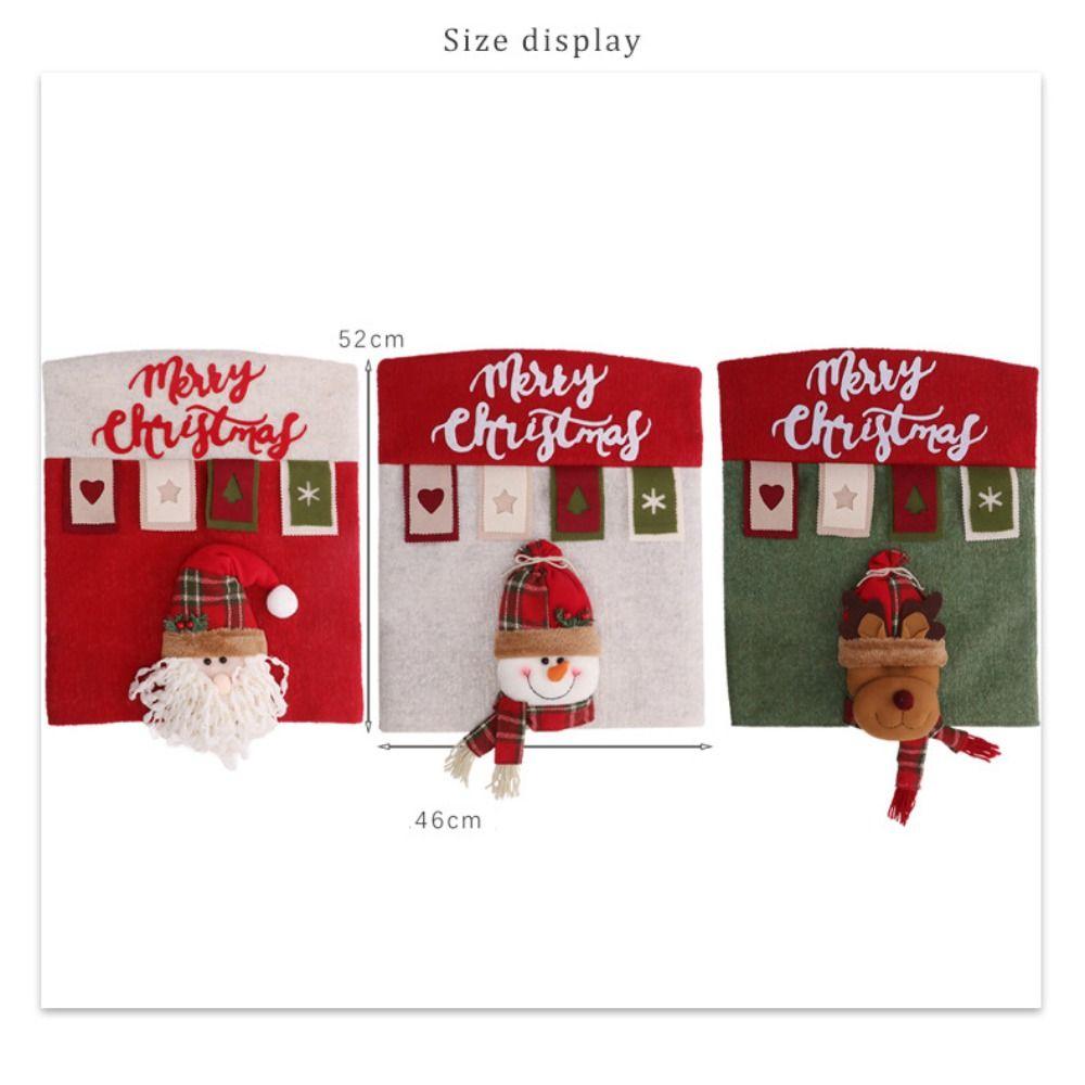 Cartoon Chair Back Covers Santa Claus Snowman Chair Protector Christmas Seat Cover  Home