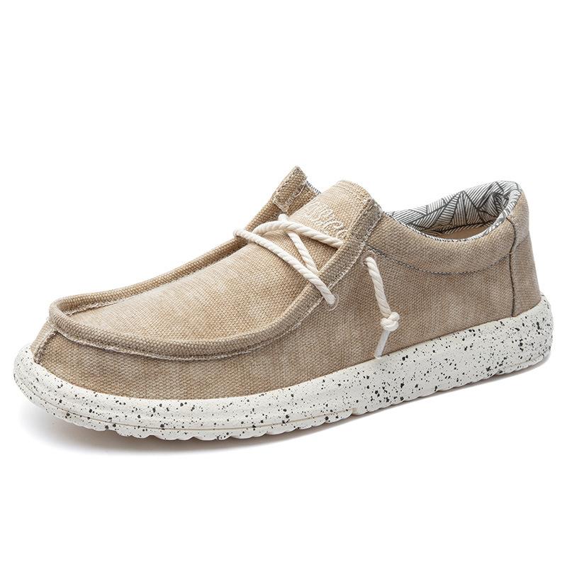 Popular Couple Dude Loafers Trendy Casual Shoes Men's Canvas Shoes Foreign Trade Foot Cover Lazy One Pedal Men's Shoes