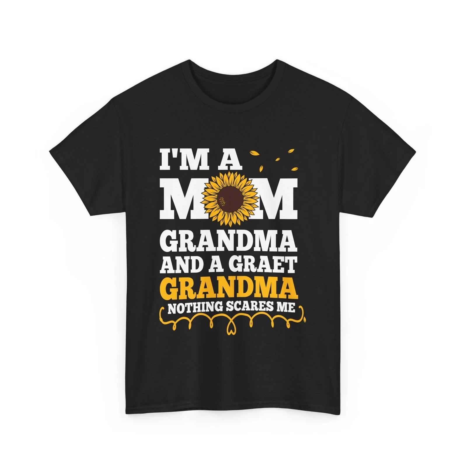 Grandmother Shirt, I m A Mom Grandma and Great Grandma Granny Sunflower Shirt 2XL