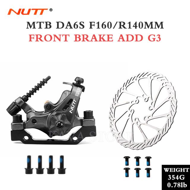 NUTT DA6S Horský Kolo Dvoupístkový Třmen Kotoučové Brzdy 160mm Kotouč Mechanické Tažení Lankem Kotoučová Brzda Skútr Díly na Kolo