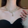 Rhinestone Necklace Earring Set Luxury Pearl Necklace Bridal Jewelry Set Dress Accessories