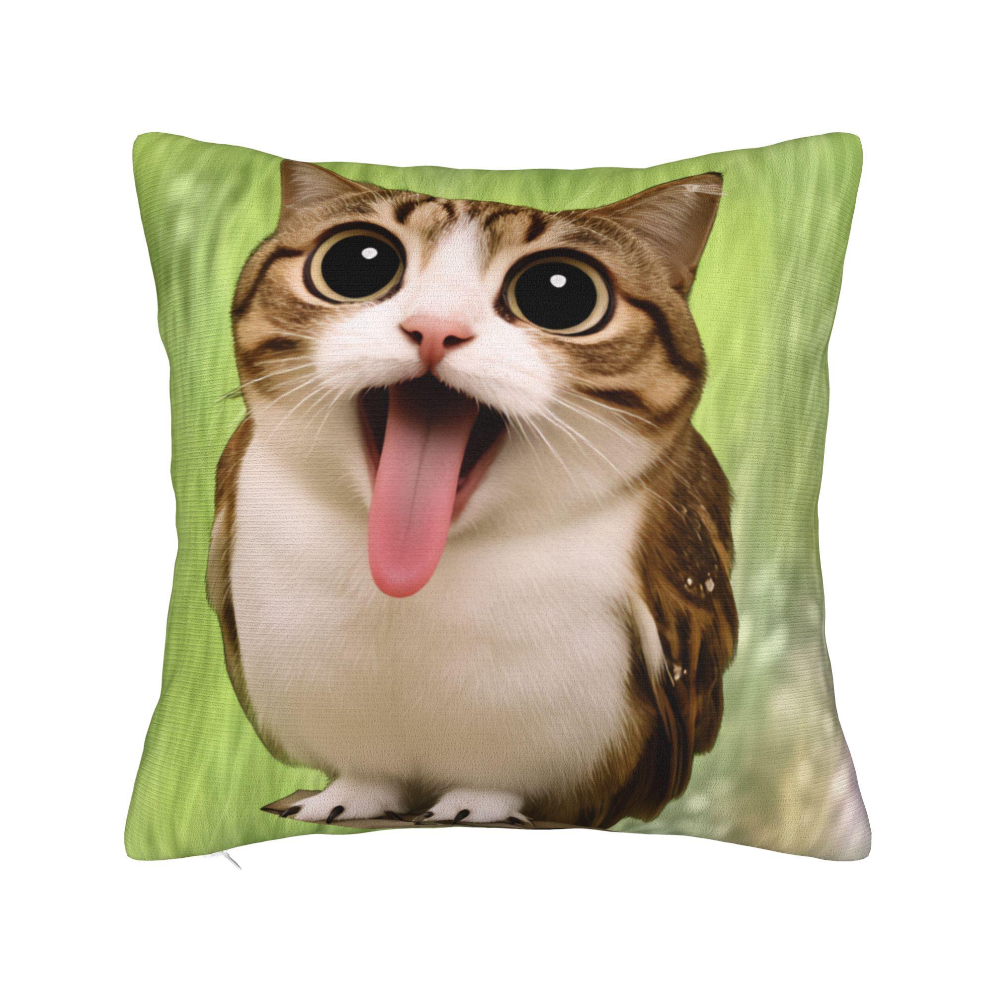 Meowl Cat Meme Chaos Collage Pillowcases  Cute Funny Pillow Case For Living Room Chair Comfy Pillow Cover 30x30cm 12x12in