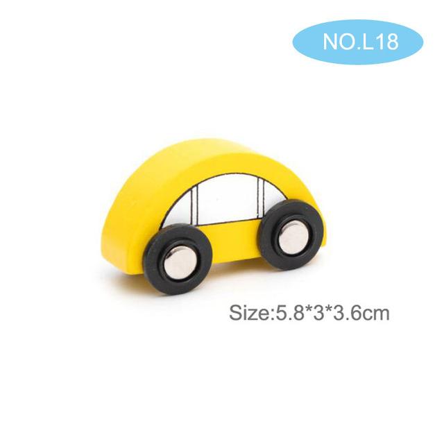 Small Wooden Scene Car Toys Magnetic Train Toy Truck Fit All Kinds Wooden Railway Train Track Children Gifts