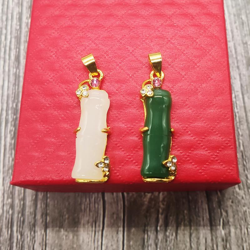 Gold-Inlaid Jade Guanyin Buddha Pendant Necklace - Ethnic Style for Men and Women