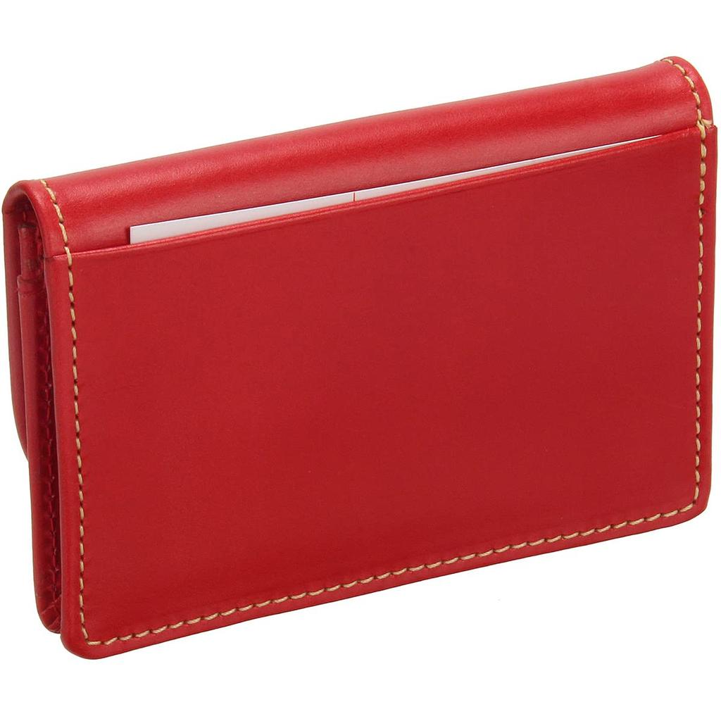 Whitehouse Cox S1751 Buttoned Business Card Red Holder, Leather, Men's