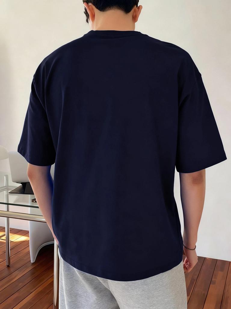 Mut Einfach Linie Bedruckte Herren T-Shirts Baumwolle Atmungsaktiv Kurzarm Trendige Lockere Kleidung Sommer Weich Mode T-Shirt