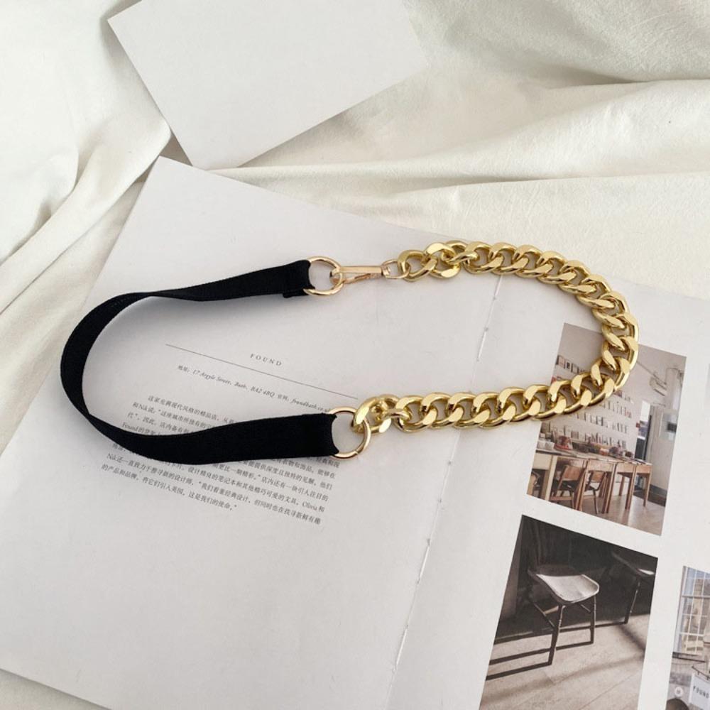 

Versatile Elastic Waist Seal with Metal Chain Shirt Waistband Vintage Dress Waistband
