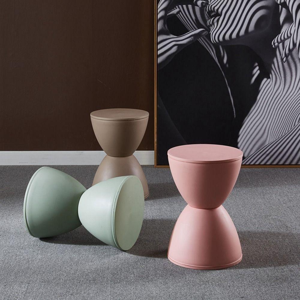 

Corrosion Resistance Living Room Antiwear Waiting Stool Round Stool Shoes Stool Children Stool рожевий