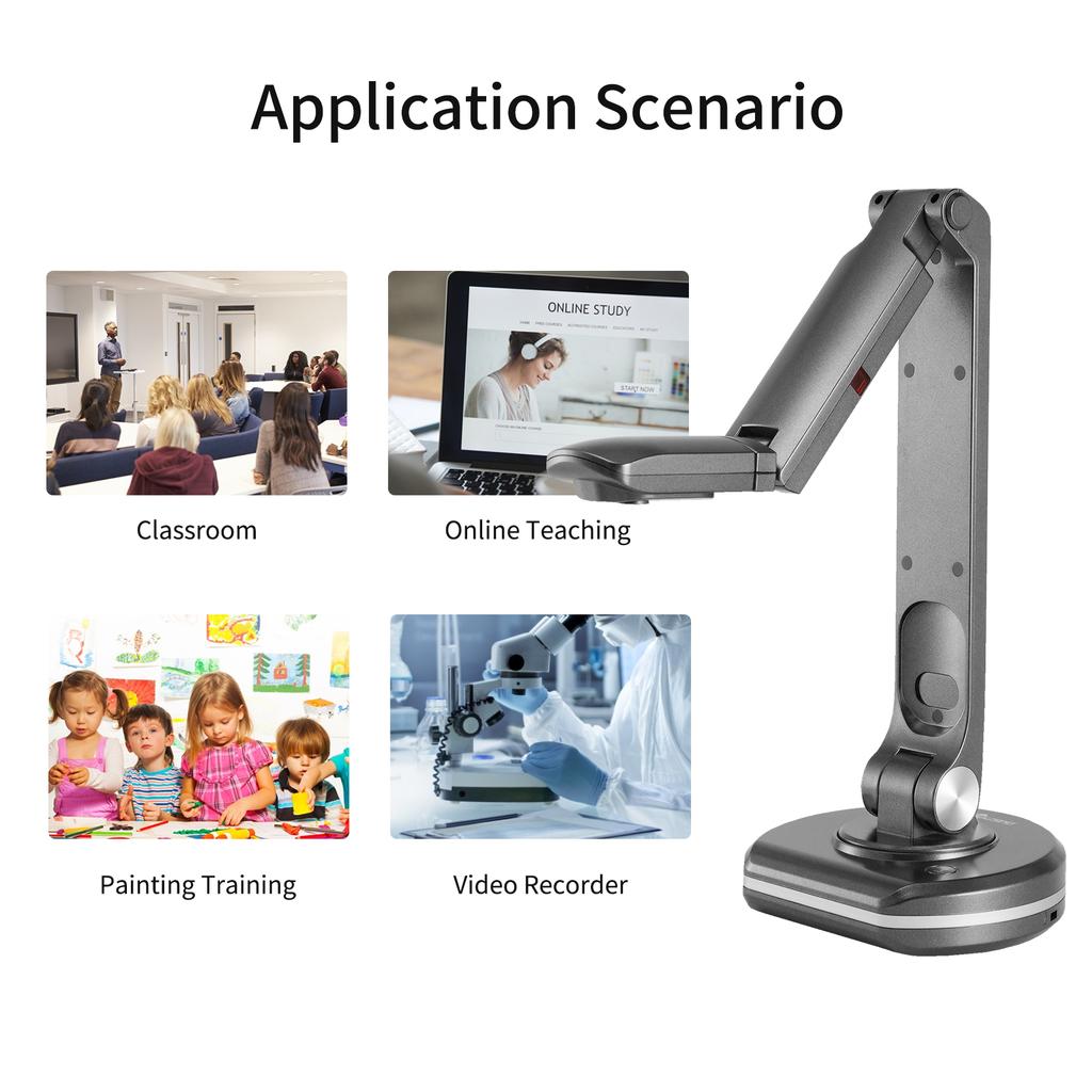 JOYUSING V500S USB 2in1 Document Camera & Book Scanner Webcam with Auto Focus 8 Megapixel