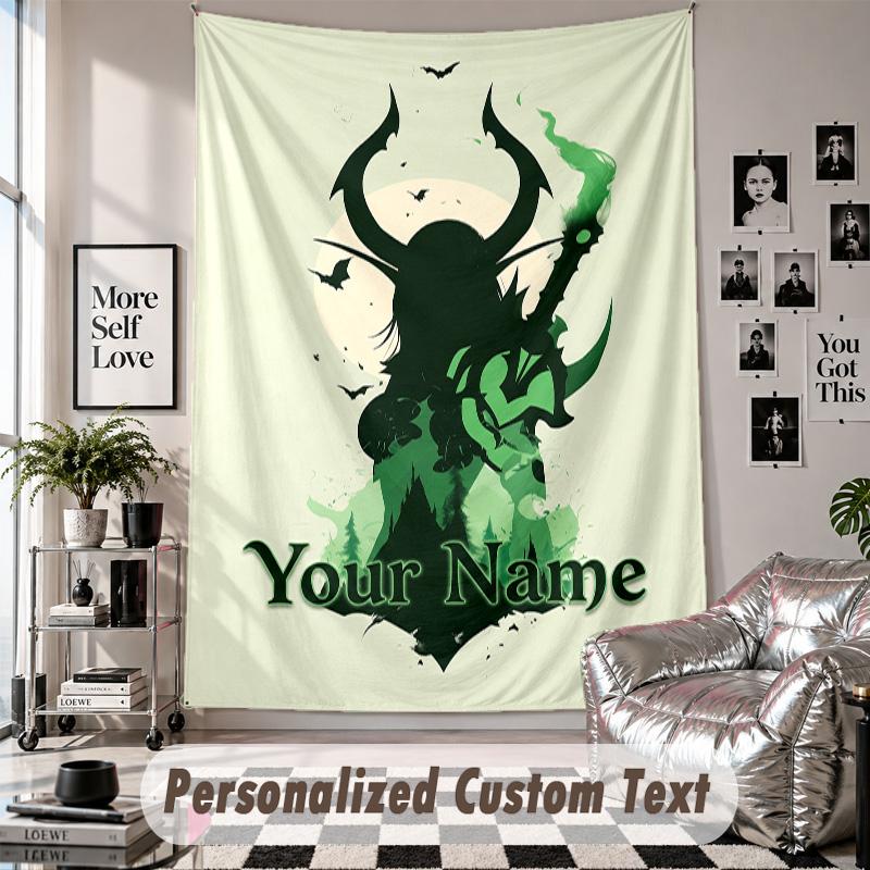 Custom Tapestry Wall Hanging, World of Warcraft Personalized Name Text Home Wall Decor