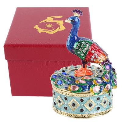 Páví figurka Kloubová šperkovnice Stolní zinková slitina Dekorace Ornament