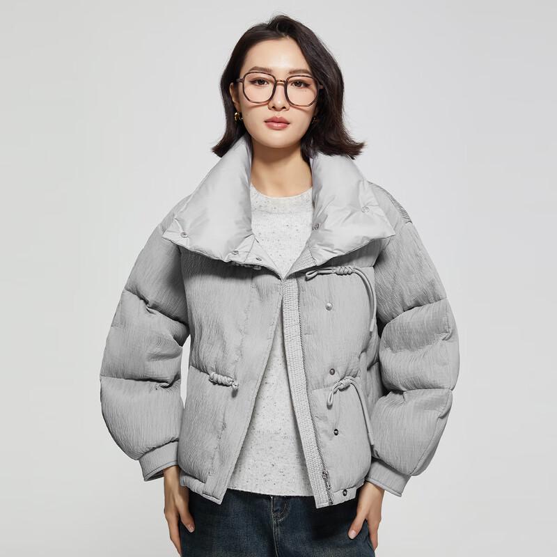 

Women s Double-Layer Stand Collar Short Down Jacket M