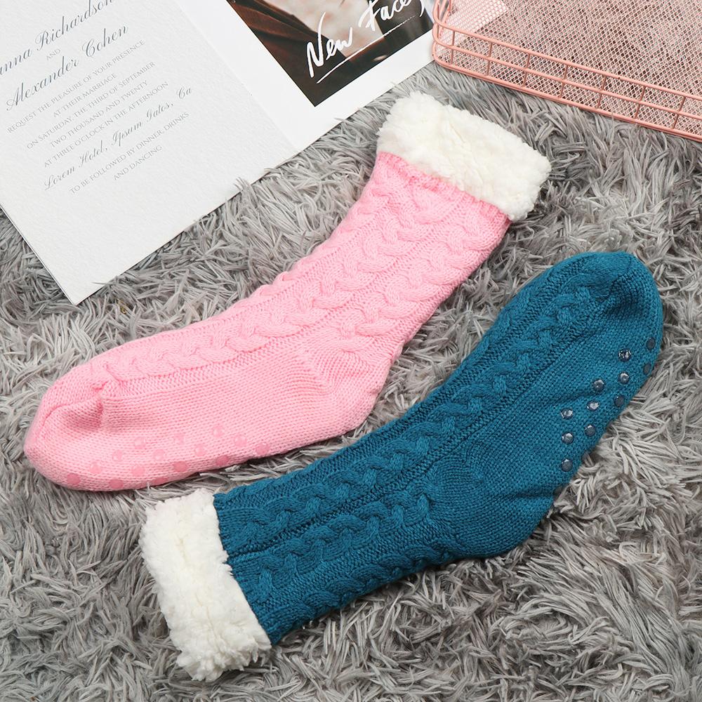 Christmas Warm Winter Fluffy Fleece Lined Thicken Bed Socks Floor Socks