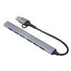 USB Type C Hub 1 USB 3.0 6 USB 2.0 Ports High Speed Plug and Play Multiport Adapter for Phone Laptop Mouse Keyboard