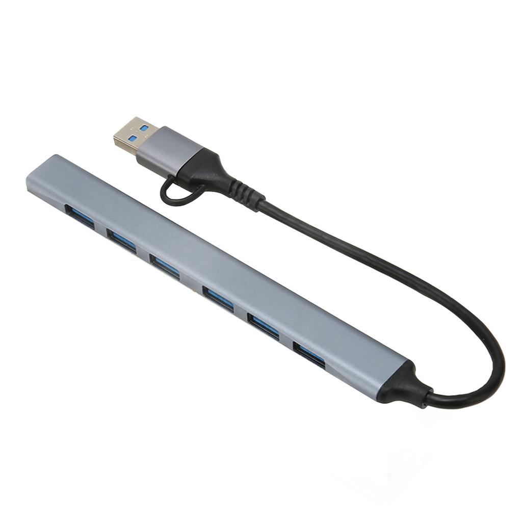 USB Type C Hub 1 USB 3.0 6 USB 2.0 Ports High Speed Plug and Play Multiport Adapter for Phone Laptop Mouse Keyboard